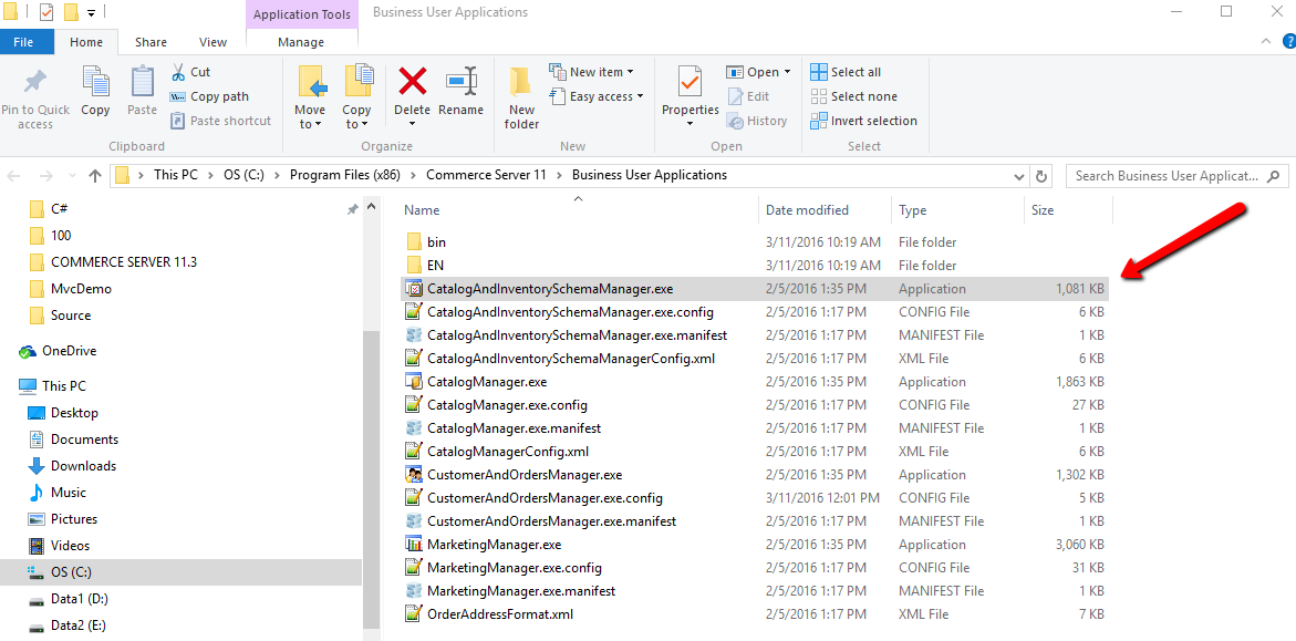 Commerce Server 11, Business User Applications, CatalogAndInventorySchemaManager.exe