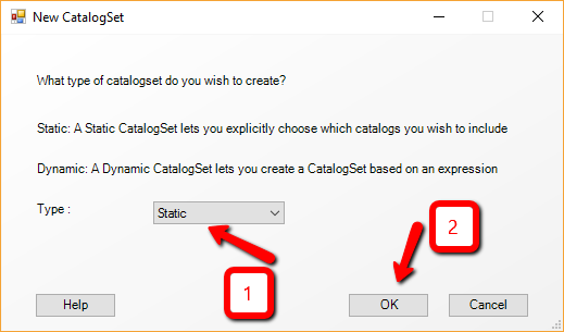 Select “Static” type from the drop down and click Ok.