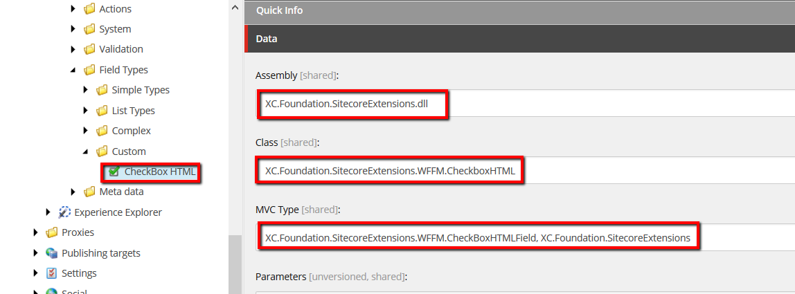 WFFM CheckboxHTML configuration