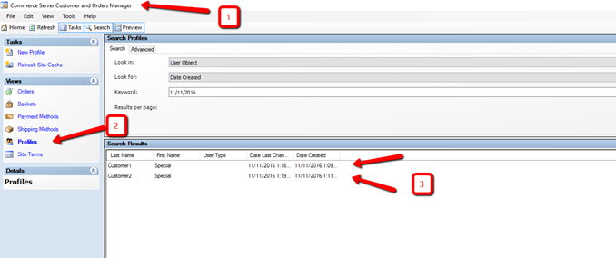 1. Launch “Commerce Server Customer and Orders manager” 2. Switch to profiles views 3. Search for the special customers