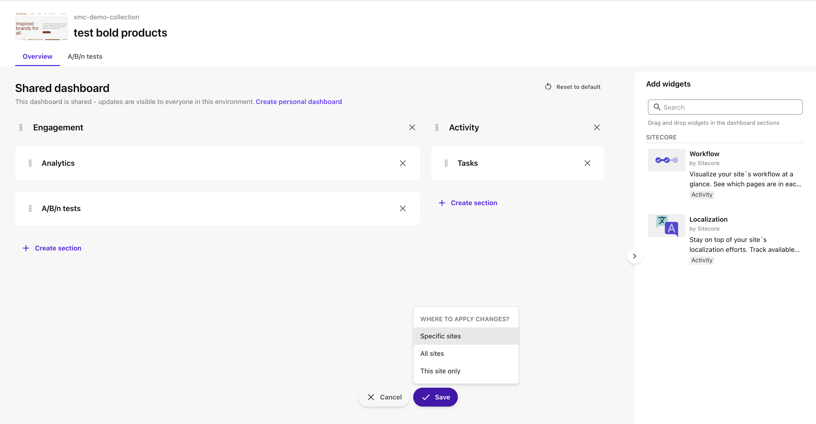 Customize your Insights dashboard